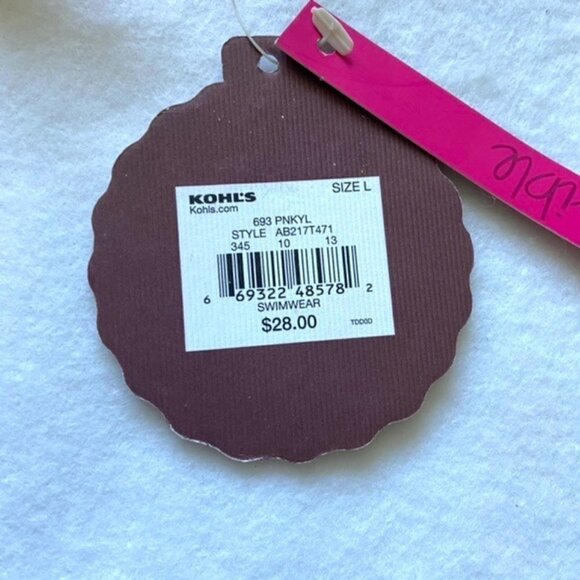 Reversible Bikini Halter Top Juniors Sz L Pink Orange Yellow Stripe Chevron - Picture 10 of 11